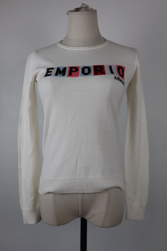 EMPORIO ARMANI MAGLIONE COTONE DONNA Tg. 40 WOMAN CASUAL SWEATER VINTAGE