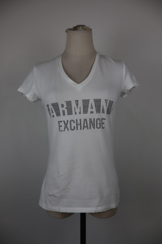 ARMANI EXCHANGE MAGLIA DONNA TG S WOMAN CASUAL VINTAGE TOP T-SHIRT COTONE COTTON