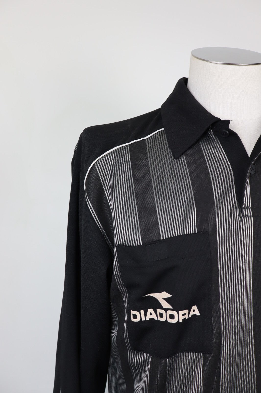 DIADORA ITALIA MAGLIA POLO CALCIO ARBITRO UOMO Tg L SOCCER MAN JERSEY VINTAGE