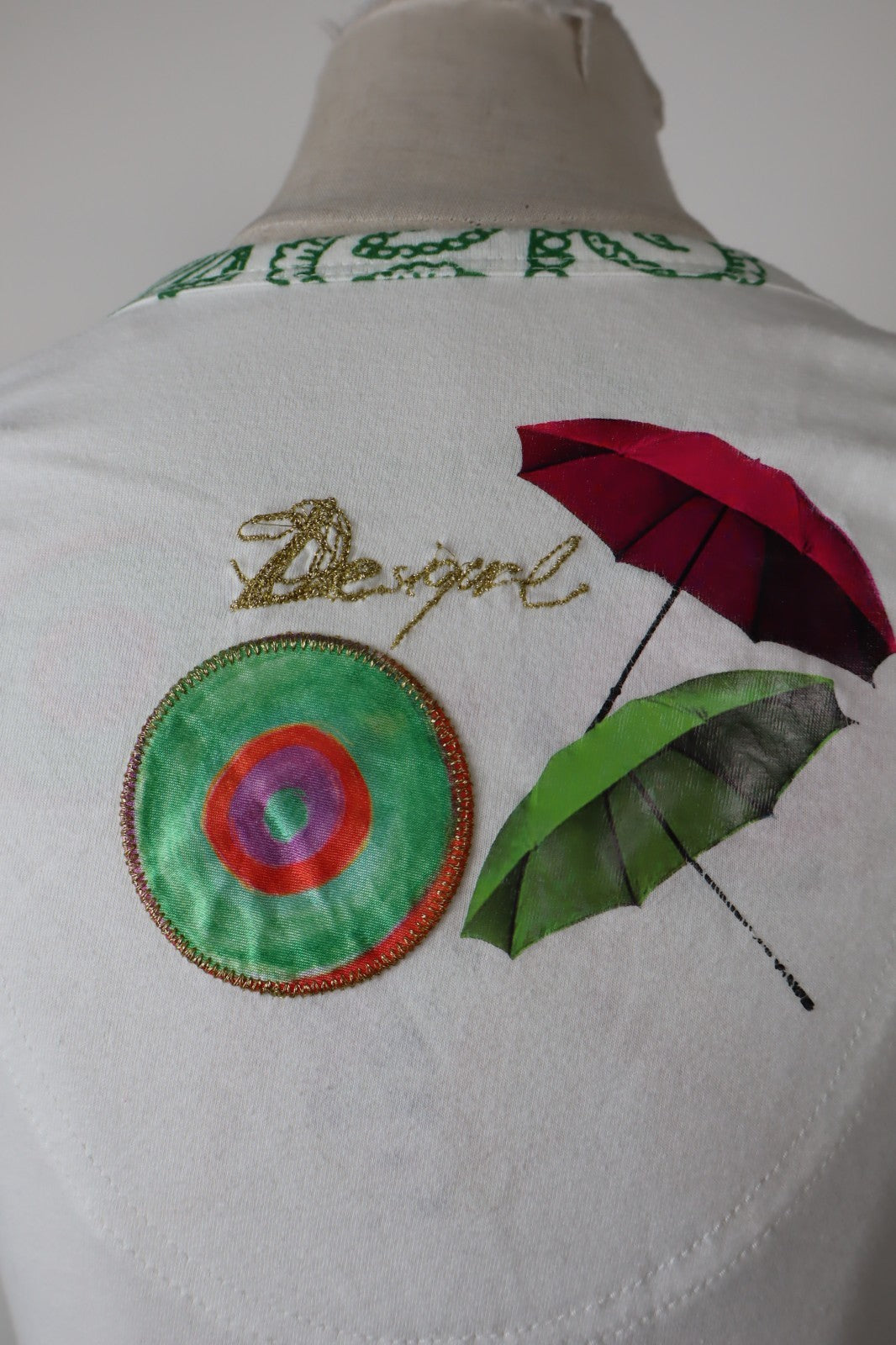DESIGUAL MAGLIA DONNA TG. XS WOMAN CASUAL VINTAGE T-SHIRT  TOP CANOTTA COTONE