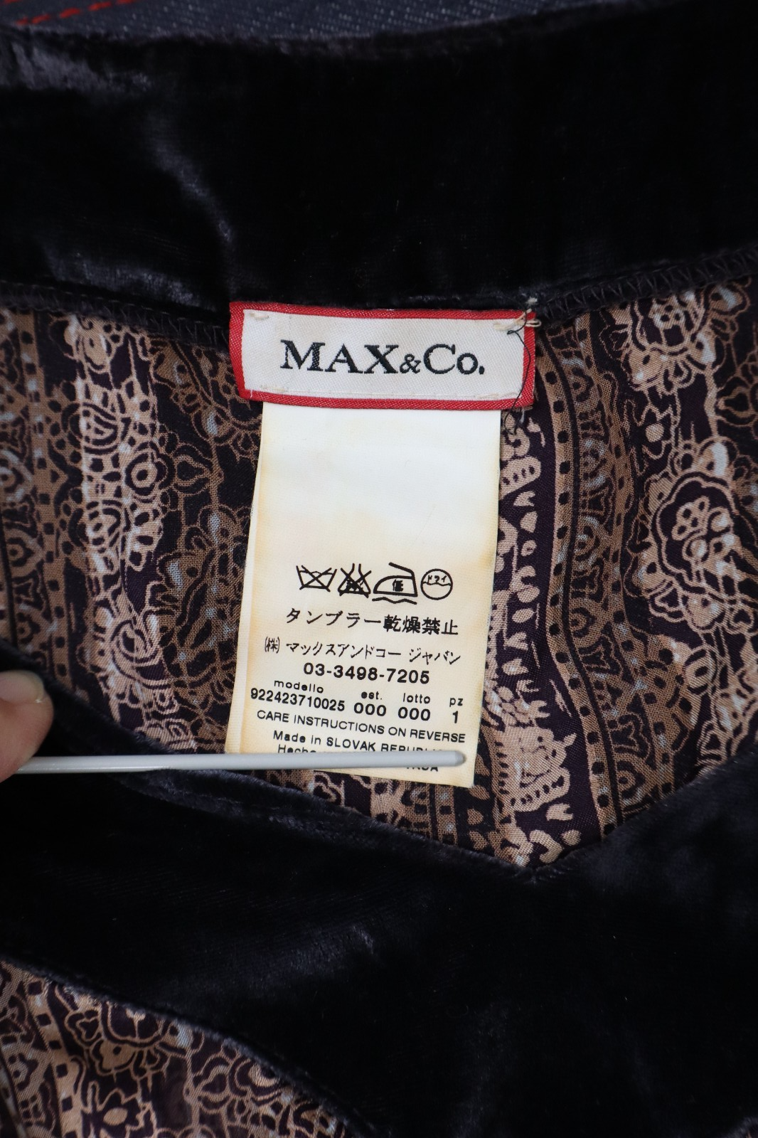 MAX & CO  VESTITO DONNA TG. 40 WOMAN CASUAL VINTAGE DRESS INSERTI VELLUTO