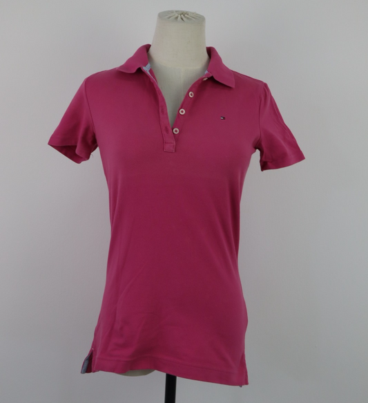TOMMY HILFIGER POLO MAGLIA DONNA COTONE TG. XS WOMAN SHIRT CASUAL VINTAGE
