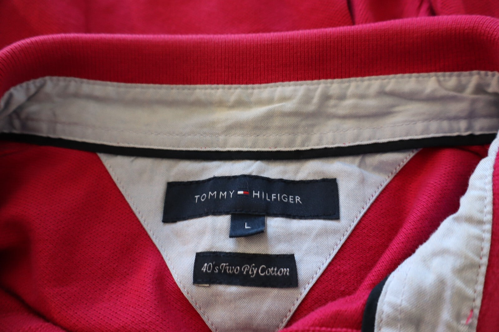 TOMMY HILFIGER POLO MAGLIA UOMO TG L MAN COTONE T-SHIRT CASUAL VINTAGE