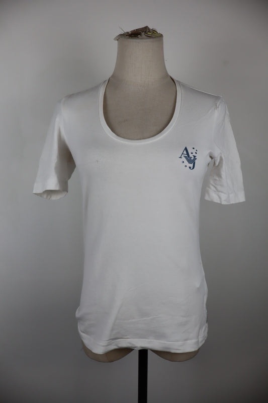 AJ ARMANI JEANS MAGLIA DONNA TG. 38 WOMAN CASUAL VINTAGE T-SHIRT COTONE COTTON