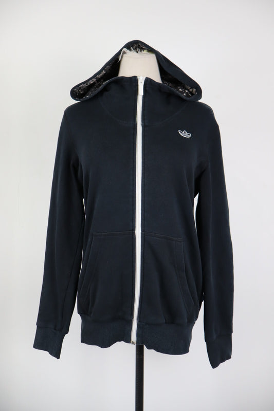 ADIDAS FELPA CON ZIP CAPPUCCIO DONNA Tg 44 WOMEN CASUAL VINTAGE SPORT SWEATSHIRT