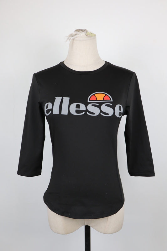 ELLESSE MAGLIA DONNA TG 36 WOMAN CASUAL VINTAGE T-SHIRT MANICHE A 3/4 POLIESTERE