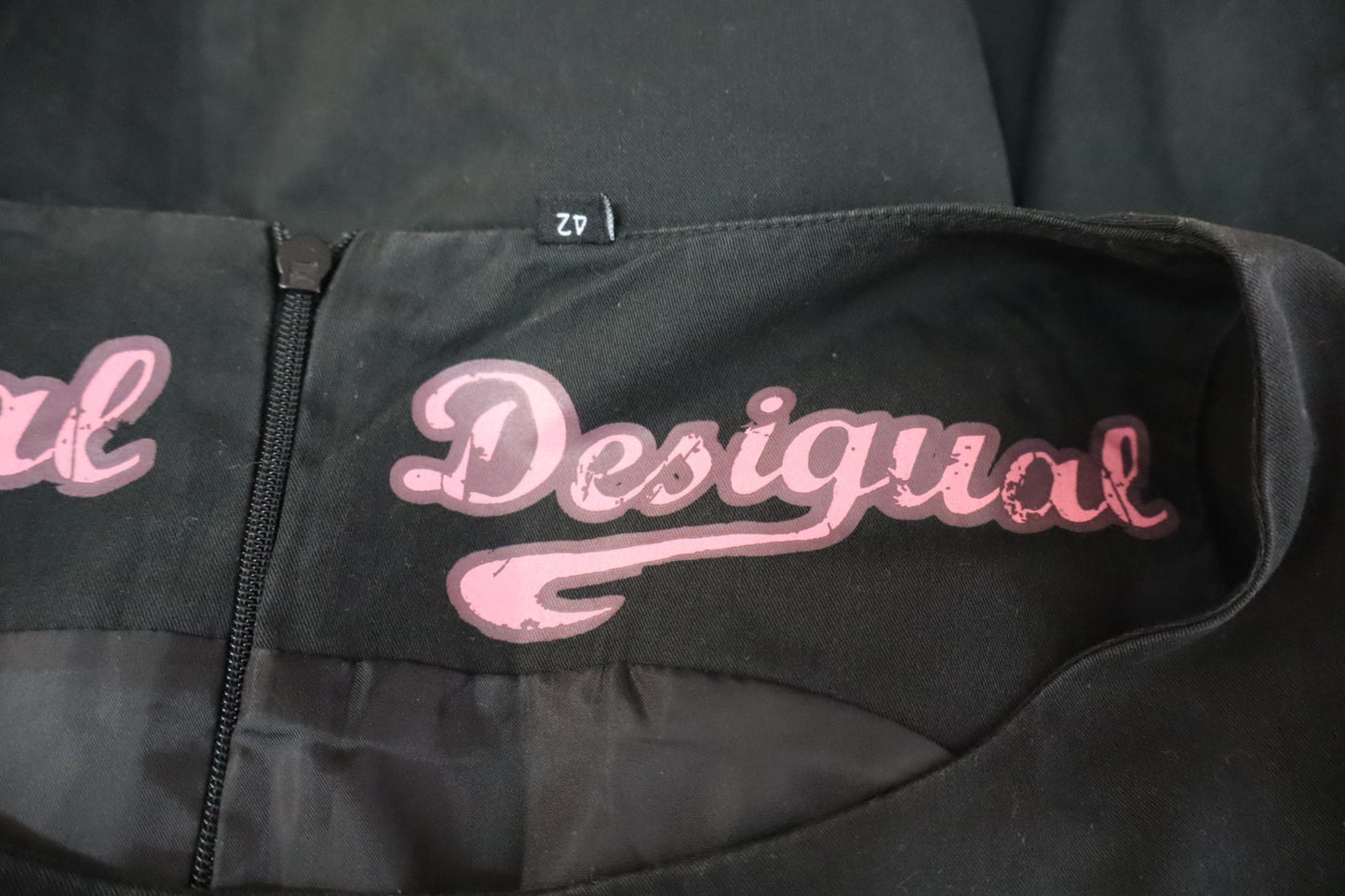 DESIGUAL VESTITO ABITO SMANICATO DONNA TG. 42 WOMAN CASUAL VINTAGE DRESS COTONE