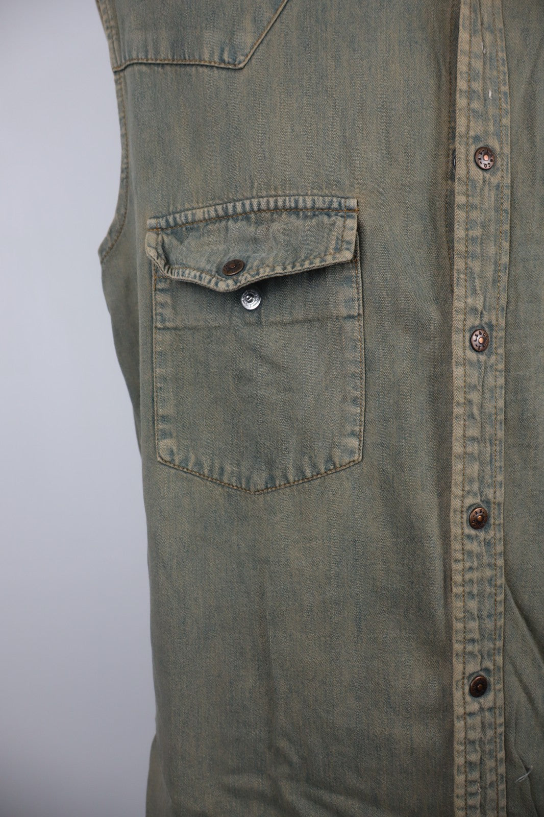 LEVI'S CAMICIA SMANICATA JEANS DENIM COTONE UOMO TG XL MAN VINTAGE SHIRT LOGO