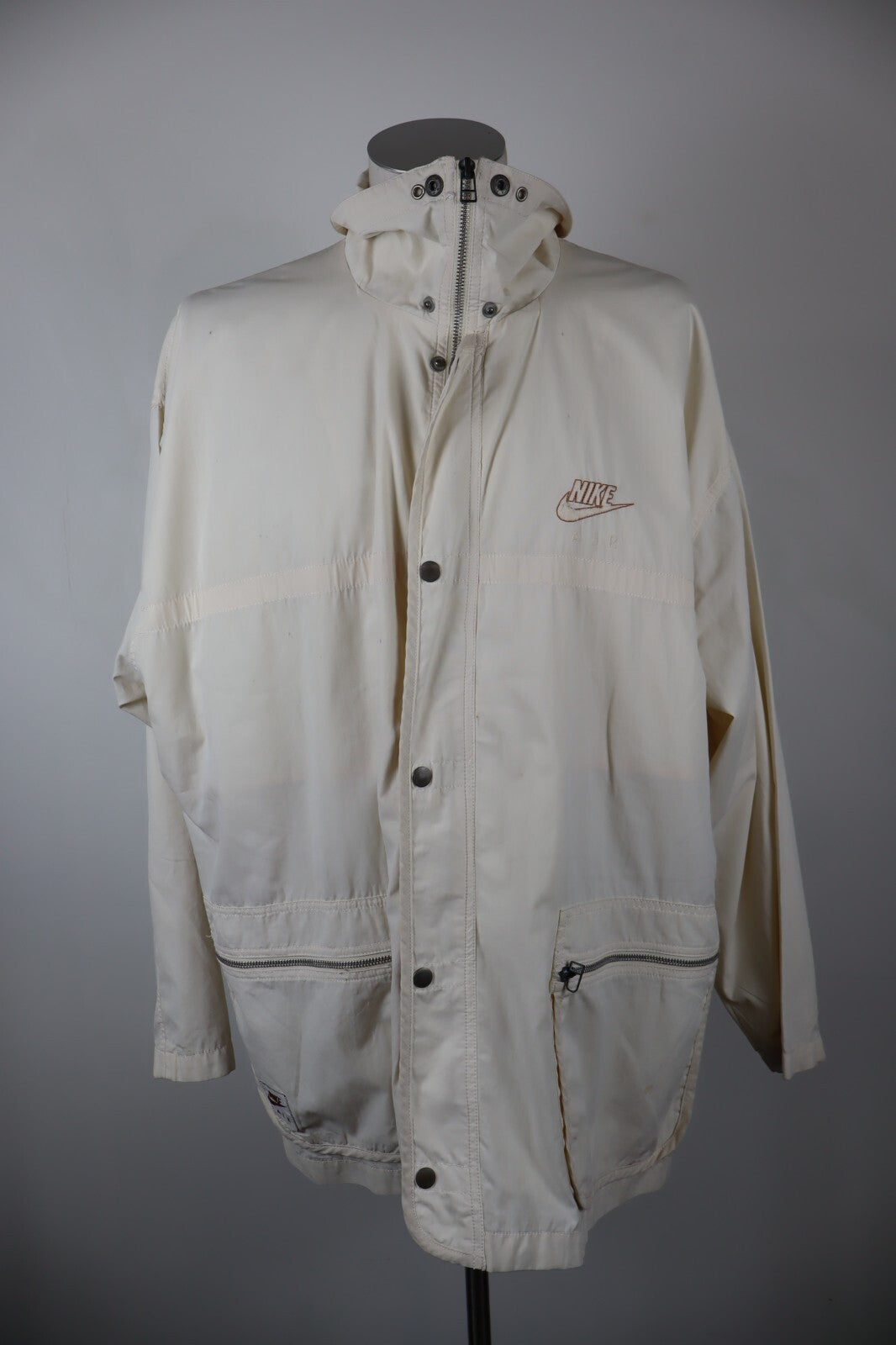 NIKE AIR GIUBBINO LEGGERO GIACCA UOMO Tg L MAN CASUAL VINTAGE JACKET COTONE