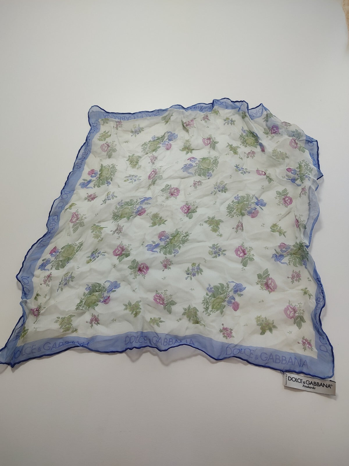 DOLCE & GABBANA FOULARD 100% SILK SETA SCARVES SCARF SQUARE MADE IN ITALY