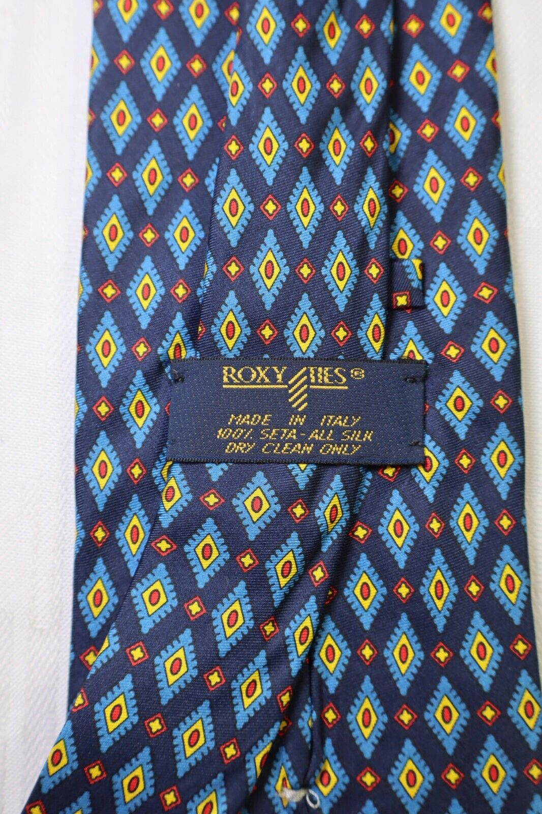 ROXY 100% SILK TIE SETA CRAVATTA NECKTIE MADE IN ITALY
