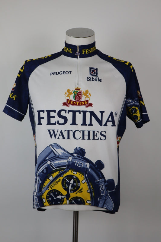 SIBILLE TEAM FESTINA MAGLIA CICLISMO UOMO TG. L  MAN T-SHIRT SPORT BIKE