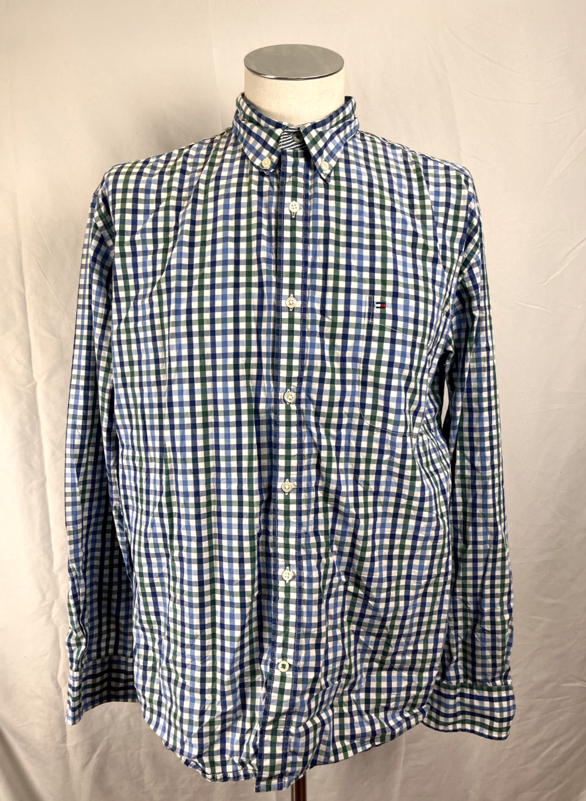 TOMMY HILFIGER CAMICIA UOMO TG. XL MAN CASUAL SHIRT VINTAGE SHIRT COTONE COTTON