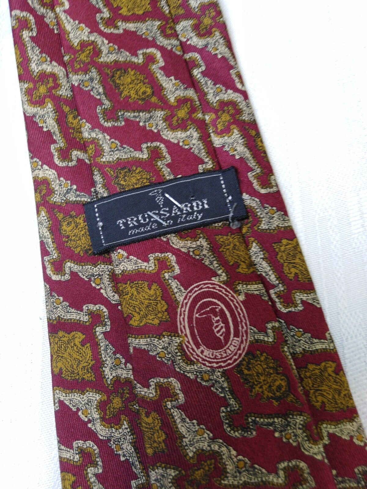 TRUSSARDI 100%  SILK TIE SETA CRAVATTA NECKTIE MADE IN ITALY
