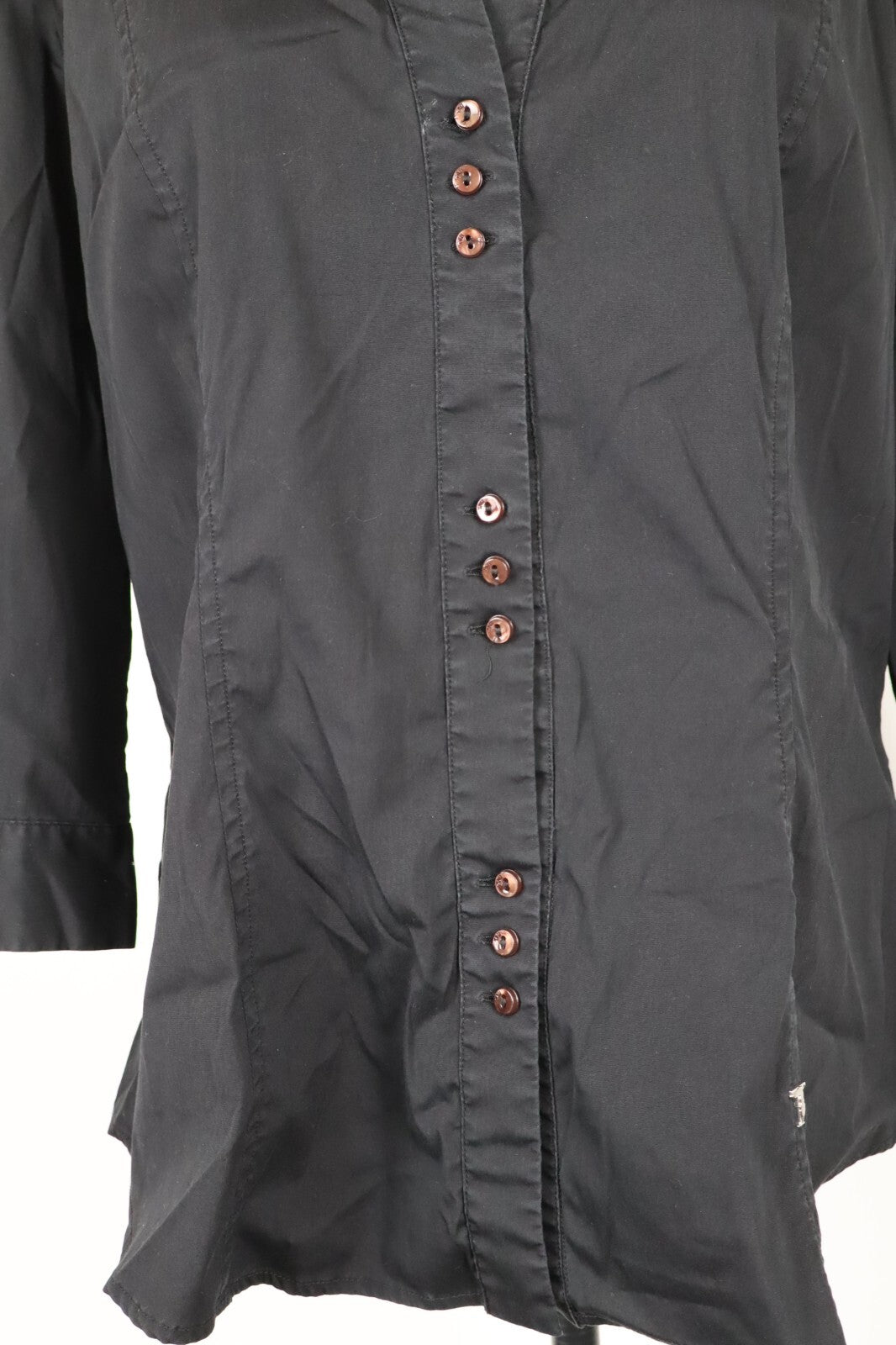 TRUSSARDI TRU CAMICIA DONNA TG. XL WOMAN SHIRT CASUAL VINTAGE NERA BLACK