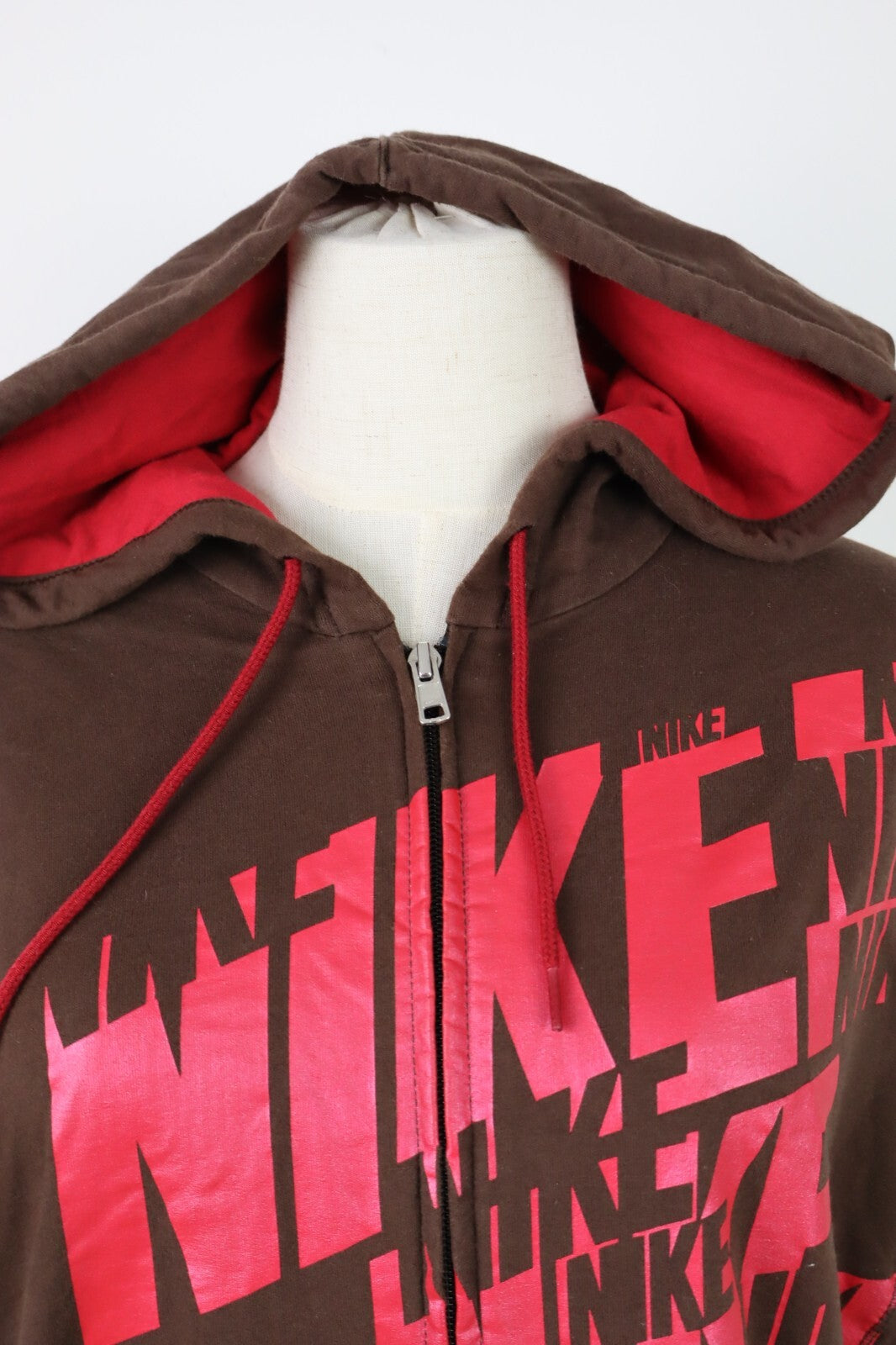 NIKE FELPA DONNA Tg XL WOMAN CASUAL VINTAGE SPORT SWEATSHIRT COTONE CON ZIP