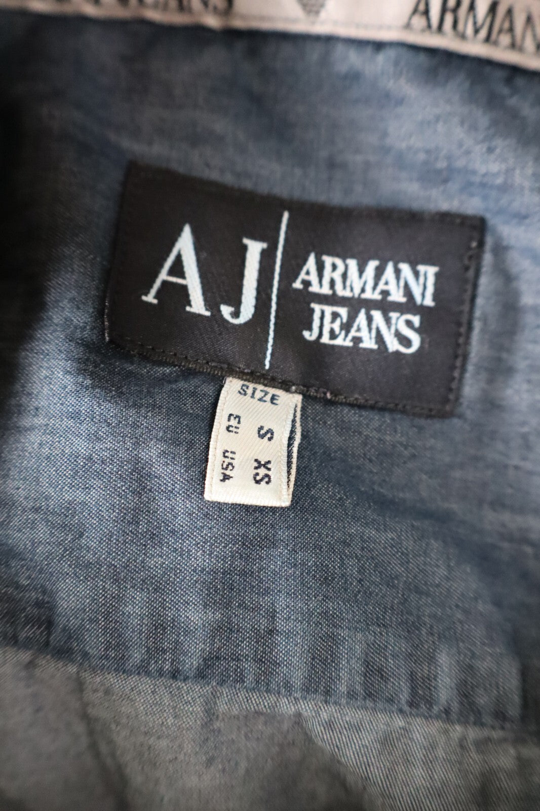 ARMANI JEANS CAMICIA UOMO COTONE TG. S MAN CASUAL VINTAGE COTTON SHIRT