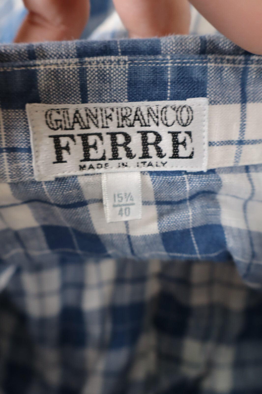 GIANFRANCO FERRE' CAMICIA UOMO COTONE TG. 40 / 15.75 MAN CASUAL VINTAGE SHIRT