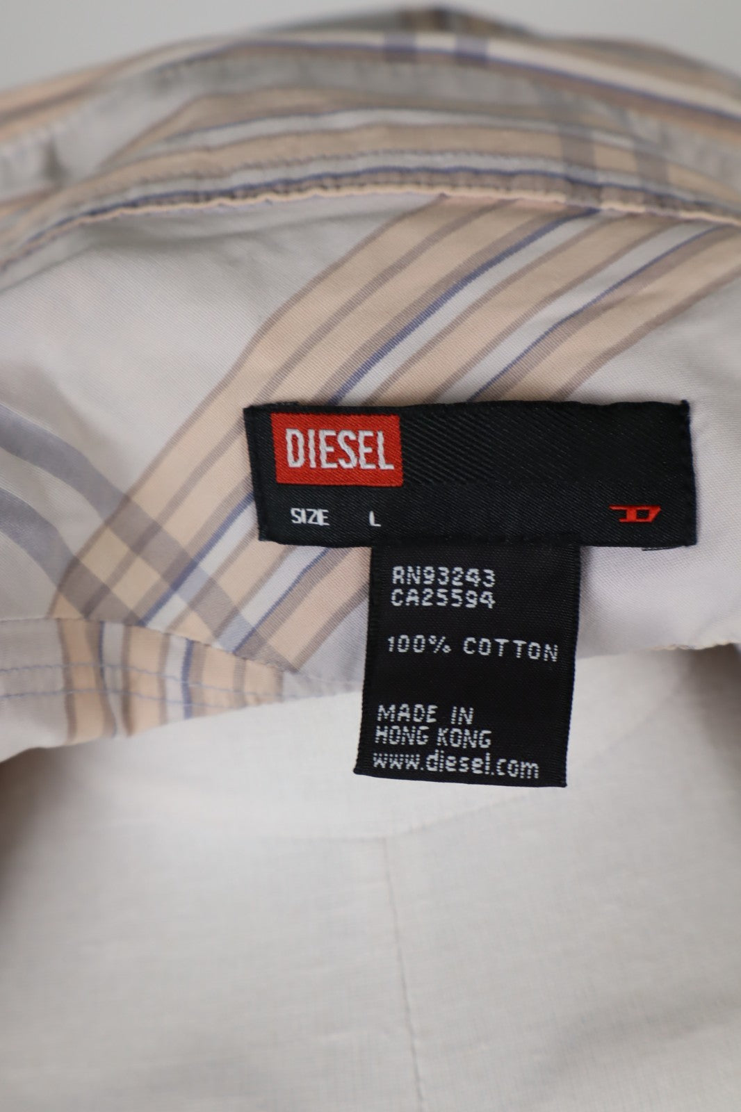 DIESEL CAMICIA UOMO TG. L MAN CASUAL VINTAGE SHIRT COTONE ITALY 100% COTONE