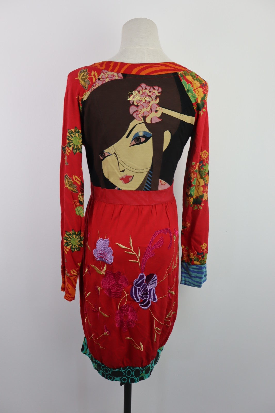 DESIGUAL VESTITO DONNA TG. L WOMAN CASUAL VINTAGE DRESS ABITO VISCOSA COTONE