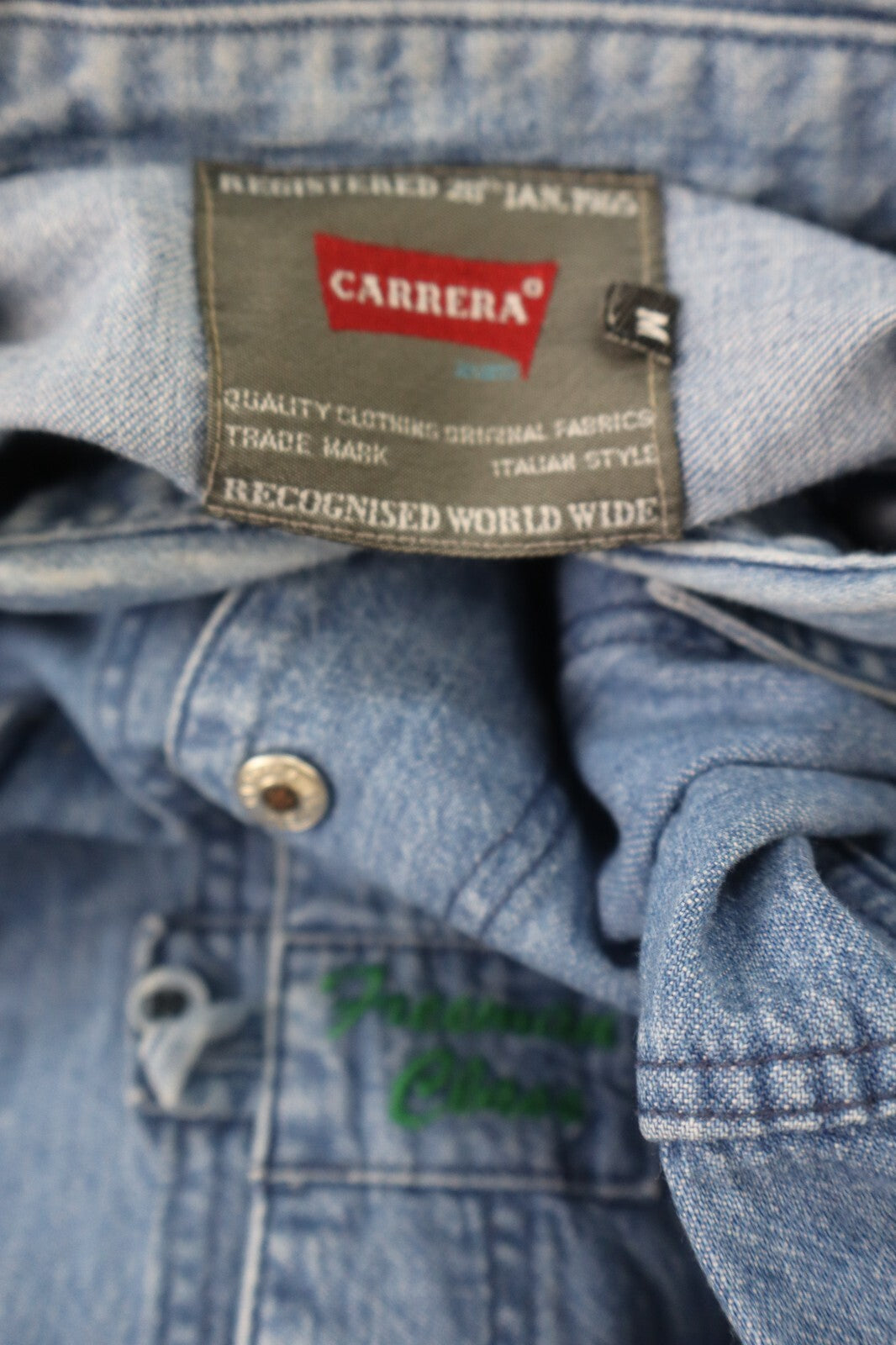 CARRERA CAMICIA JEANS UOMO TG. M  MAN CASUAL VINTAGE SHIRT COTONE DENIM