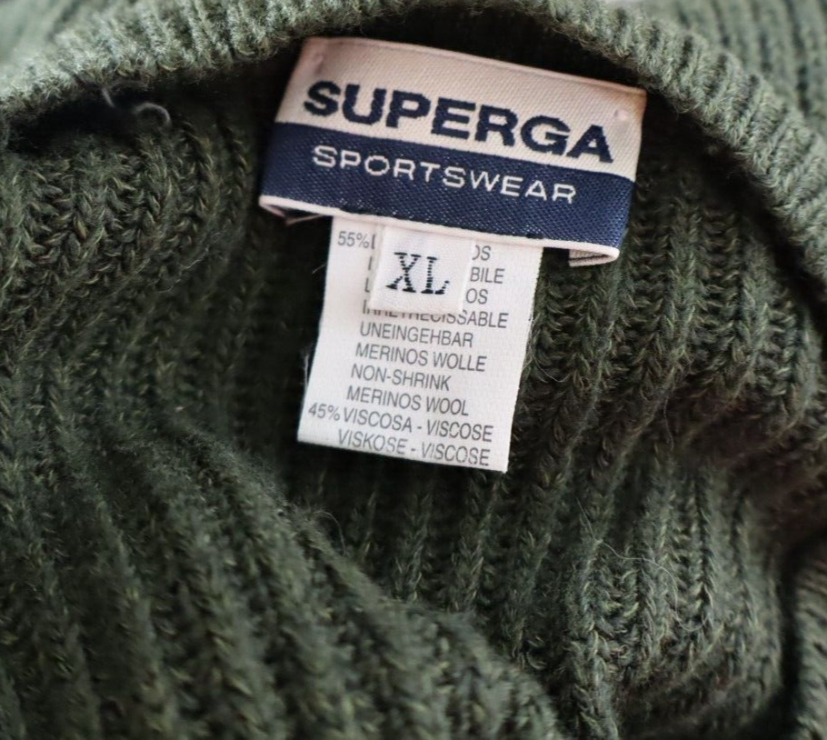 SUPERGA MAGLIONE VINTAGE LANA UOMO Tg. XL MAN WOOL SWEATER CASUAL