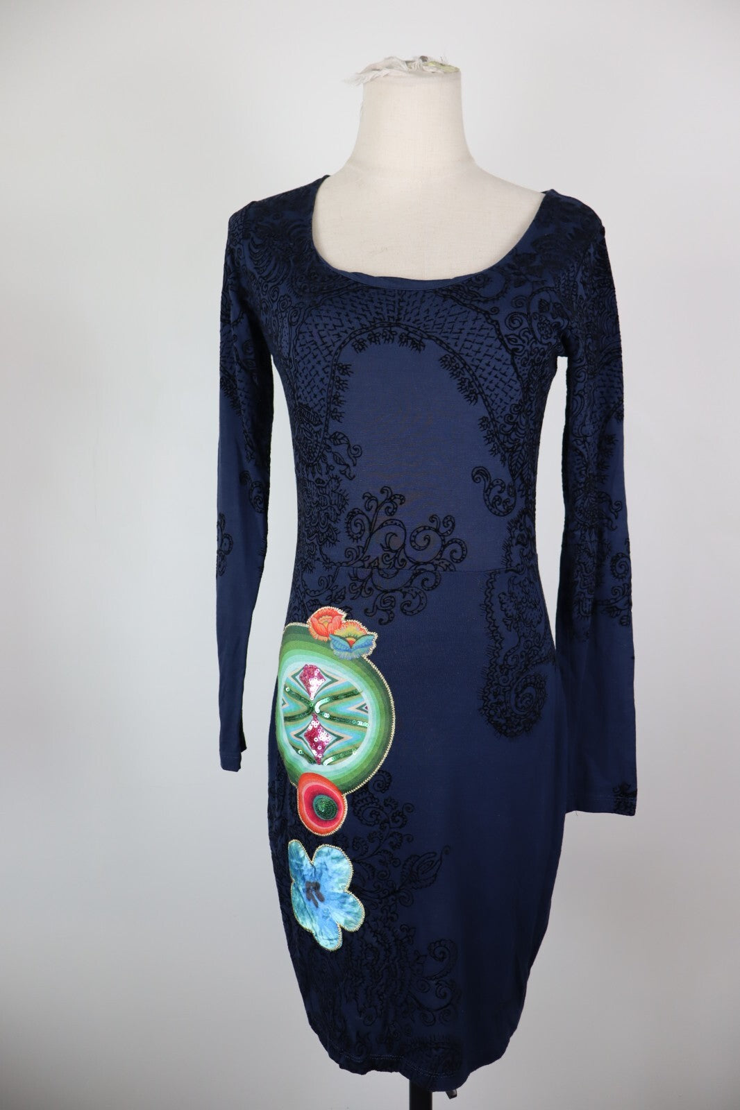 DESIGUAL VESTITO ABITO DONNA TG. XS WOMAN CASUAL VINTAGE DRESS