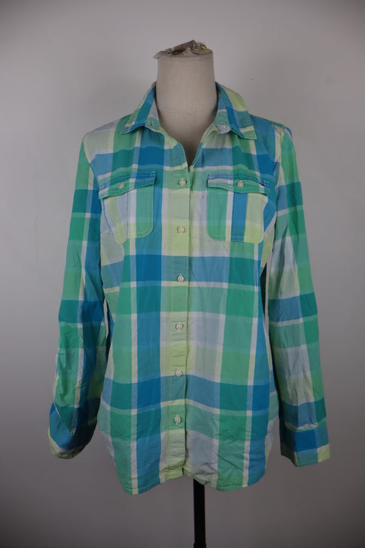TOMMY HILFIGER CAMICIA DONNA COTONE TG. L WOMAN COTTON SHIRT CASUAL VINTAGE