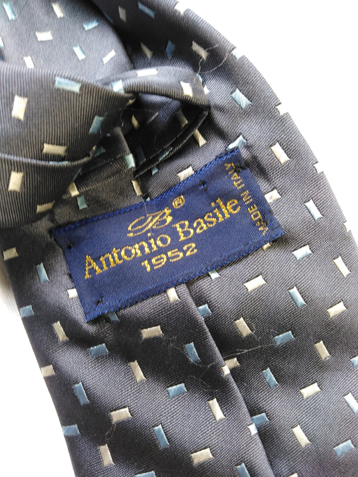 ANTONIO BASILE  SILK TIE SETA CRAVATTA NECKTIE ITALY SELF TIPPED
