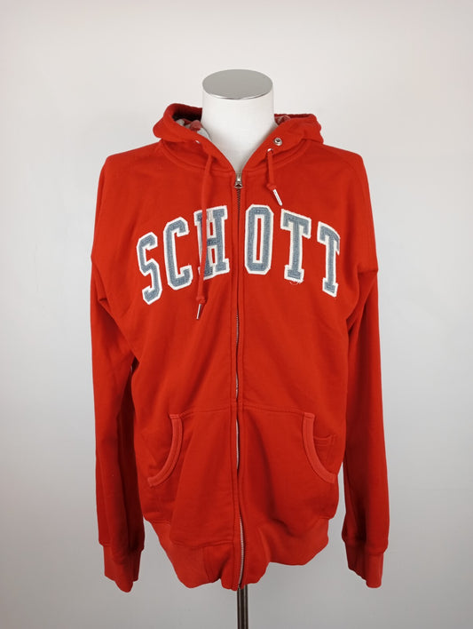 SCHOTT FELPA CAPPUCCIO JACKET UOMO Tg 2XL MAN SWEATSHIRT CASUAL VINTAGE