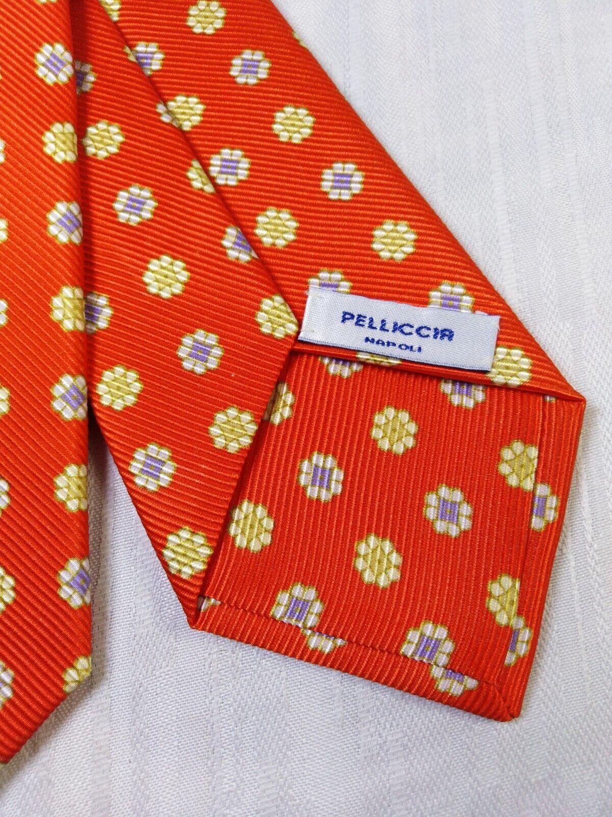 PELLICCIA NAPOLI  100%  SILK TIE SETA CRAVATTA NECKTIE MADE IN ITALY THREE FOLD