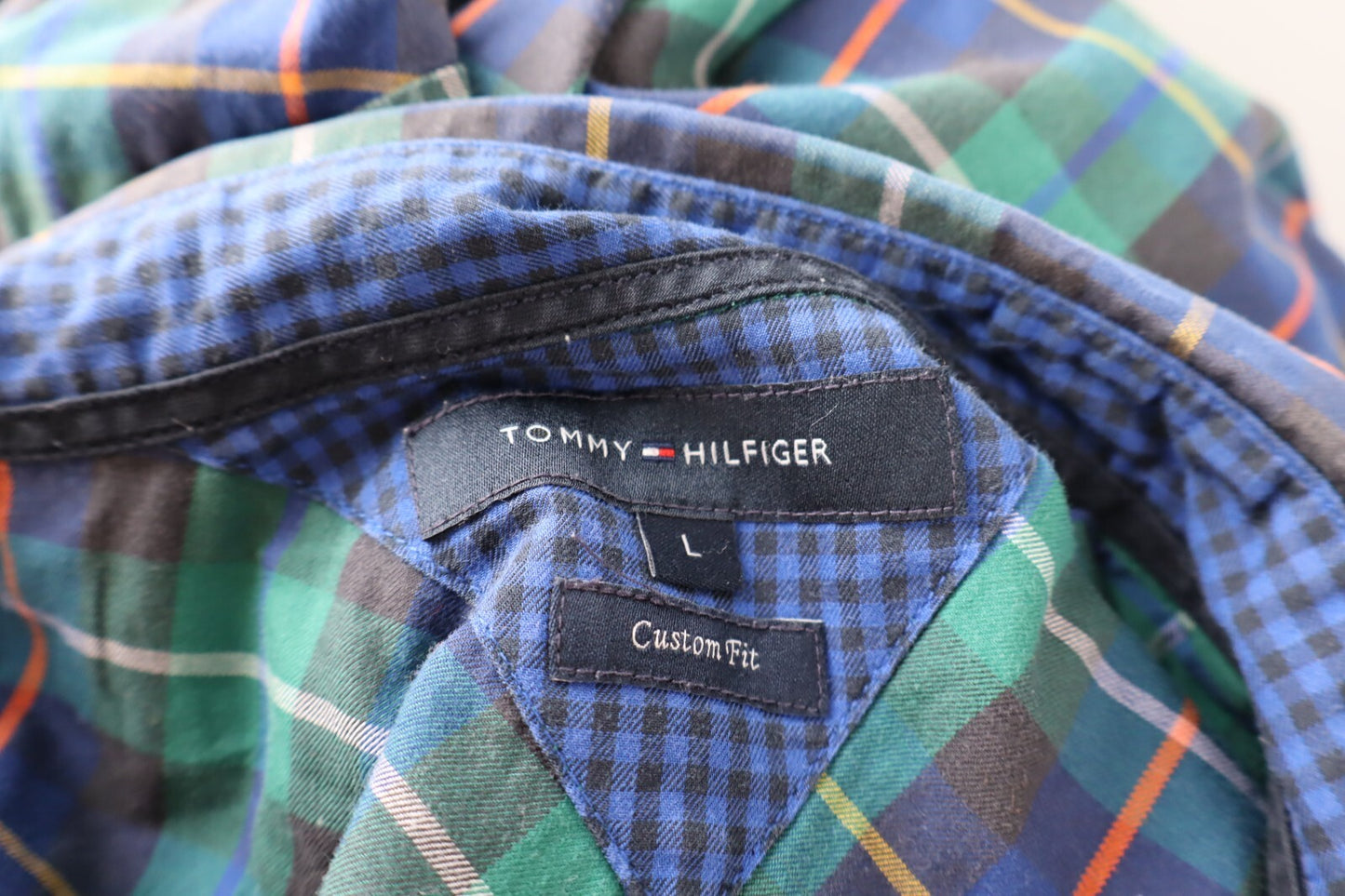 TOMMY HILFIGER CAMICIA COTONE SHIRT UOMO Tg. L MAN VINTAGE CASUAL COTTON