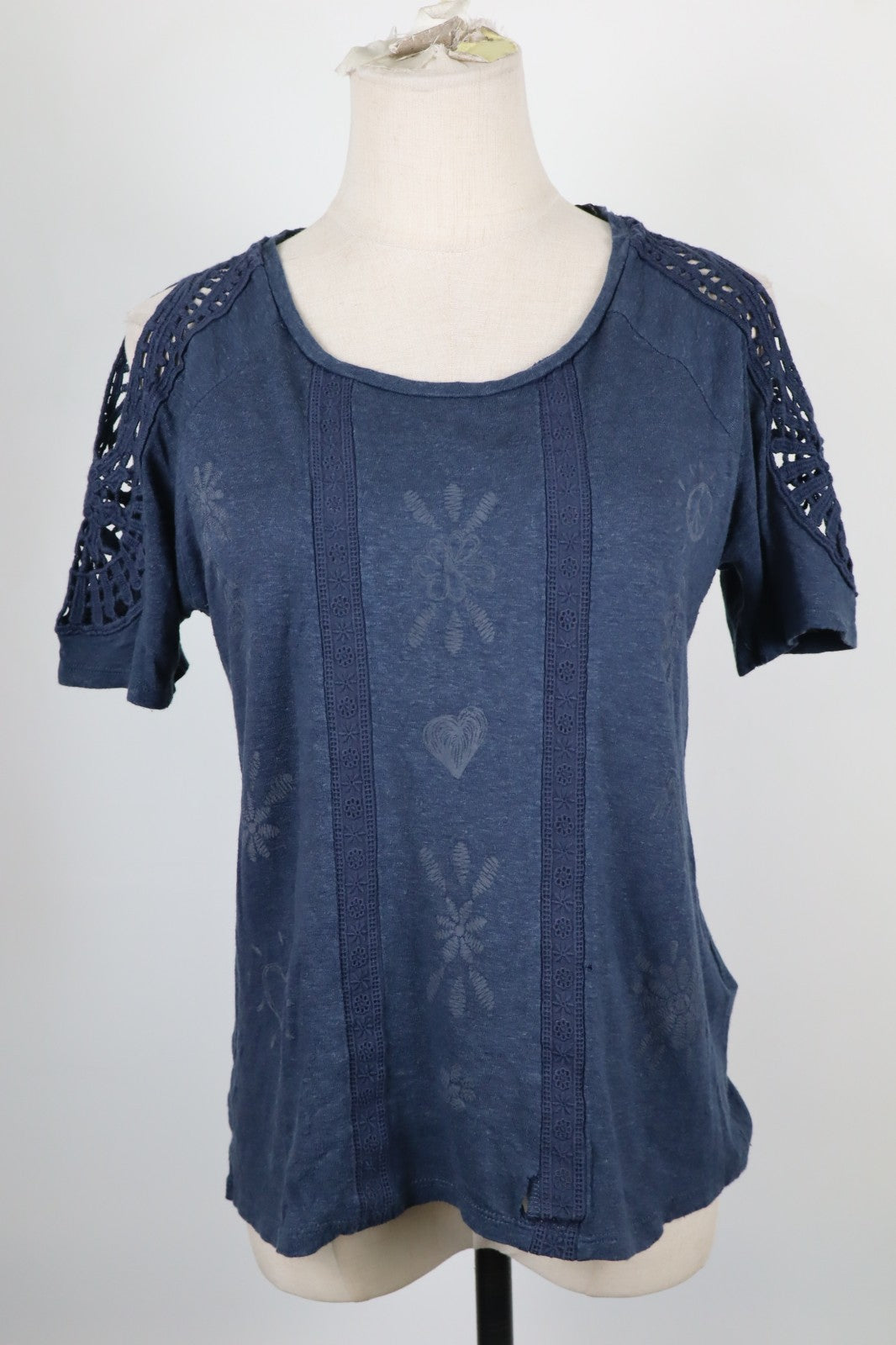 DESIGUAL MAGLIA DONNA TG. M WOMAN CASUAL VINTAGE T-SHIRT COTONE TOP