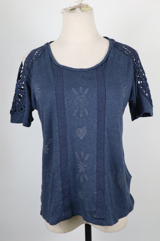 DESIGUAL MAGLIA DONNA TG. M WOMAN CASUAL VINTAGE T-SHIRT COTONE TOP