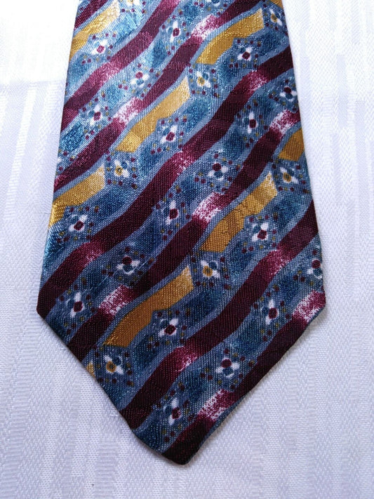 MARIO VALENTINO 100% SETA SILK TIE CRAVATTA NECKTIE ITALY VINTAGE CLASSIC