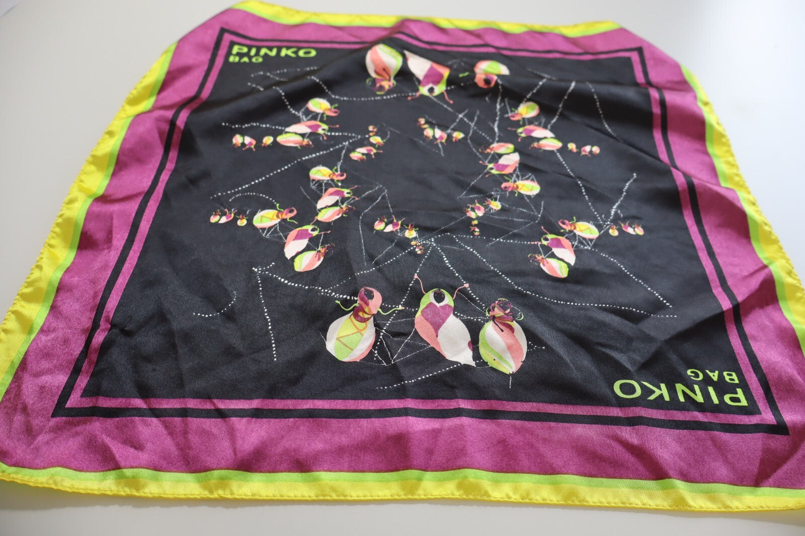PINKO BAG  FOULARD 100% SILK SETA SCARVES SCARF SQUARE MADE ITALY