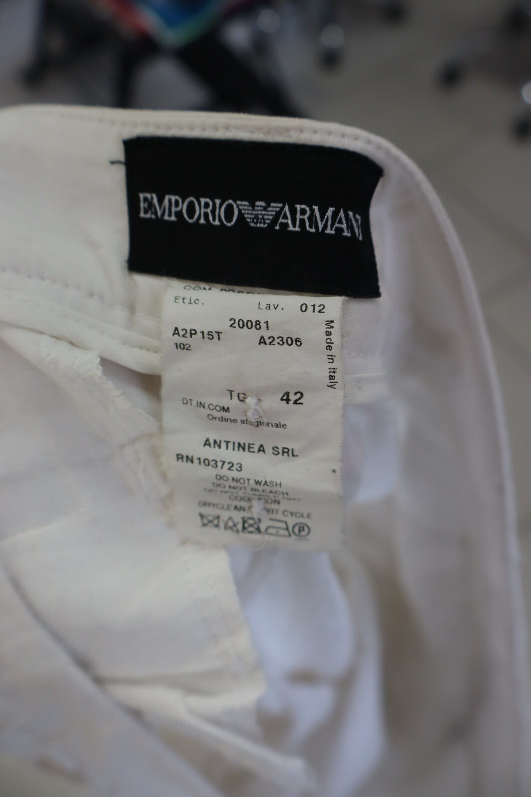 EMPORIO ARMANI PANTALONE DONNA TG 42 WOMAN VINTAGE PANTS CASUAL COTONE
