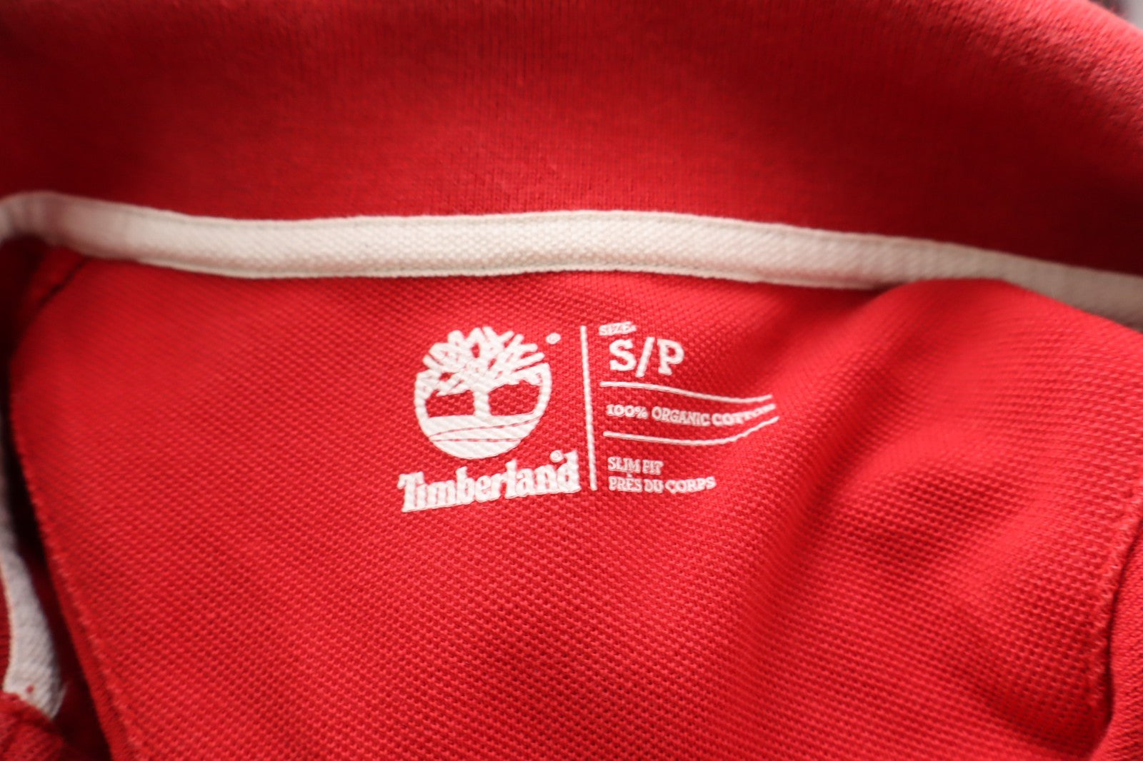 TIMBERLAND POLO UOMO MAN COTONE TG. S T-SHIRT CASUAL VINTAGE COTONE ROSSO LOGO