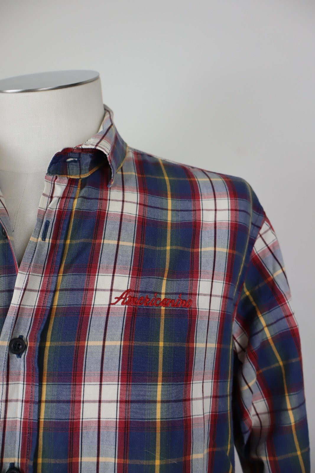AMERICANINO CAMICIA UOMO COTONE TG. L MAN CASUAL VINTAGE SHIRT COTTON