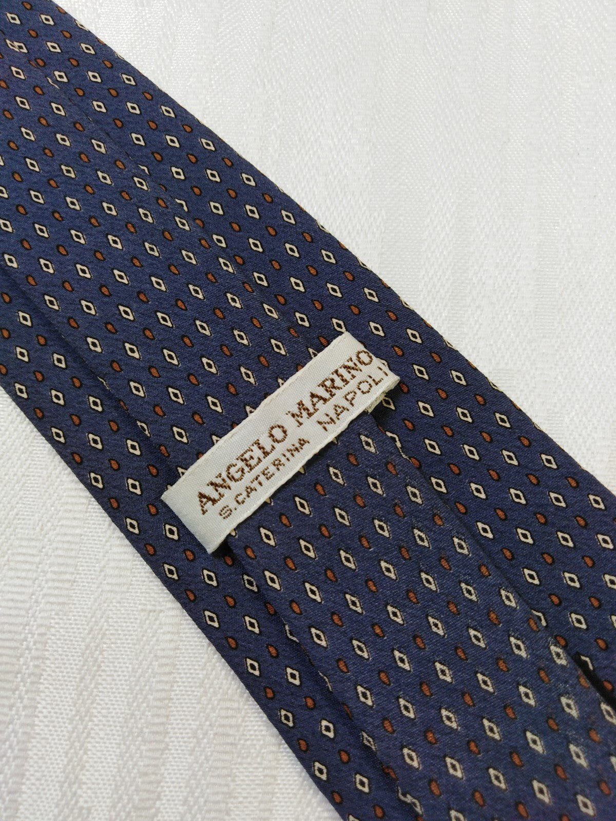 ANGELO MARINO 100% SILK TIE SETA CRAVATTA NECKTIE ITALY VINTAGE CLASSIC