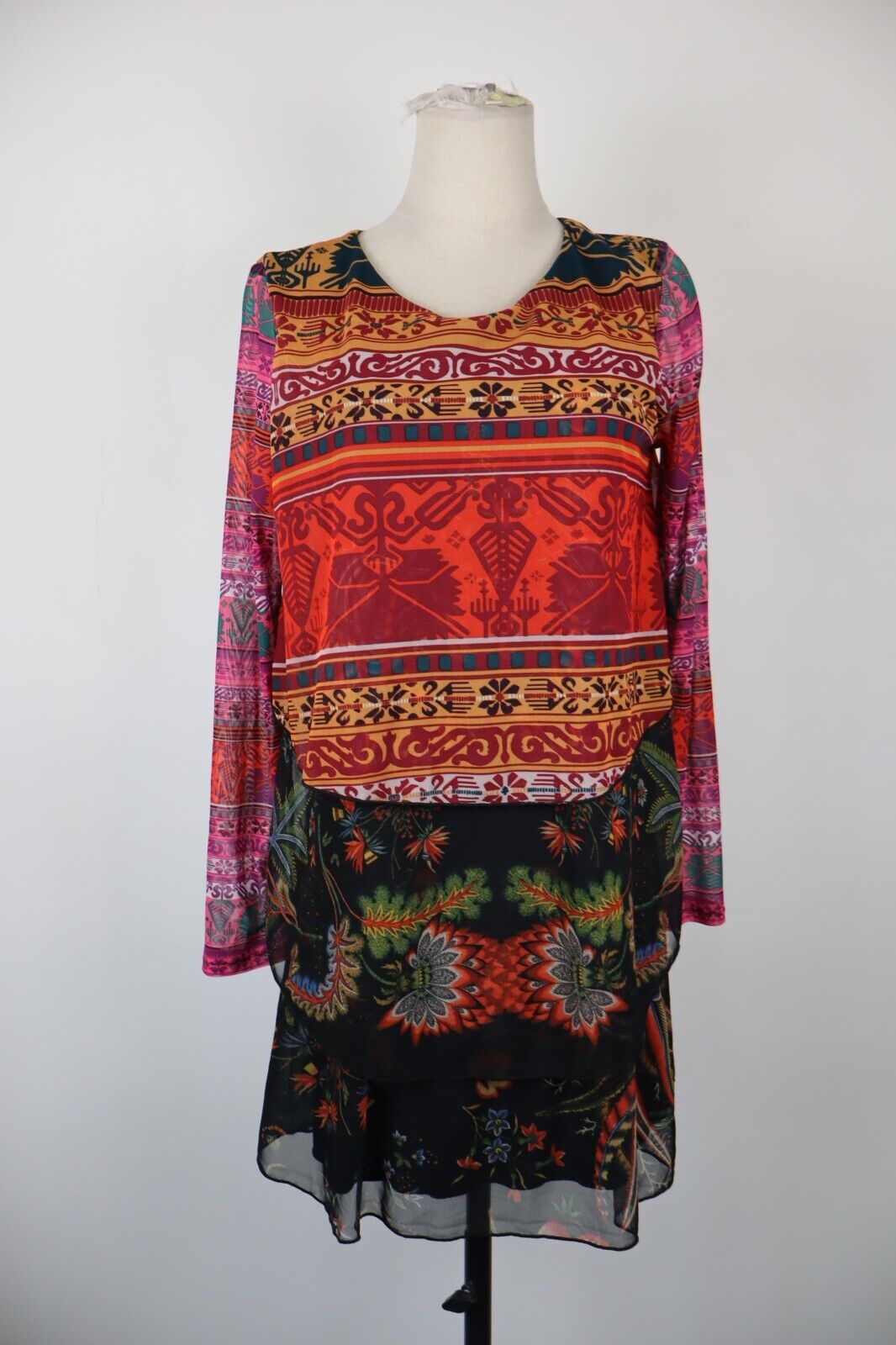 DESIGUAL VESTITO DONNA TG. L WOMAN CASUAL VINTAGE DRESS ABITO