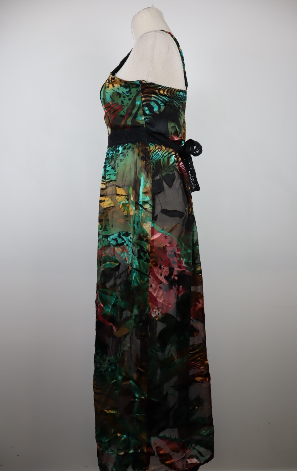 DESIGUAL VESTITO ABITO A BRETELLE DONNA TG. 38 WOMAN CASUAL VINTAGE DRESS FIOCCO