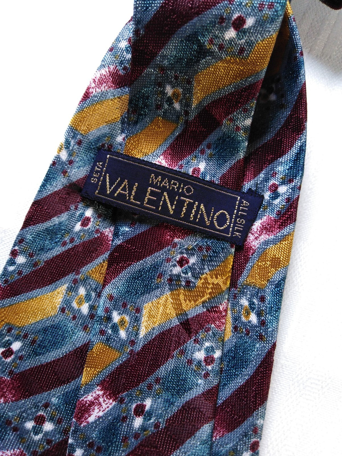 MARIO VALENTINO 100% SETA SILK TIE CRAVATTA NECKTIE ITALY VINTAGE CLASSIC