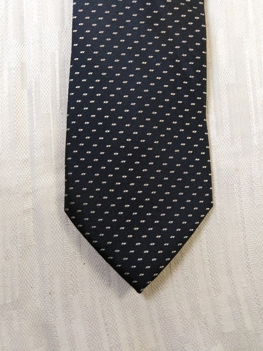 LUCIO LAMBERTI 100%  SILK TIE SETA CRAVATTA SELF TIPPED NECKTIE MADE ITALY