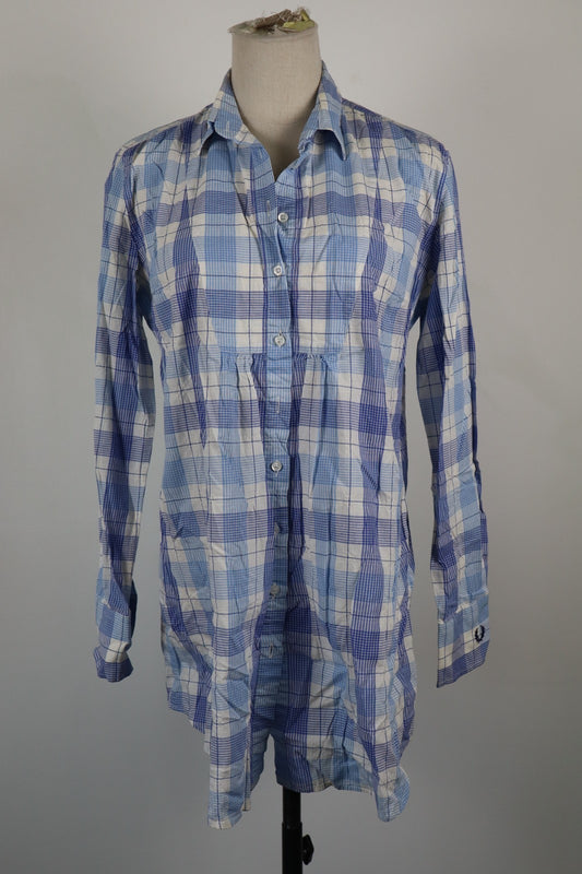 FRED PERRY CAMICIA COTONE DONNA TG. L WOMAN COTTON SHIRT CASUAL VINTAGE