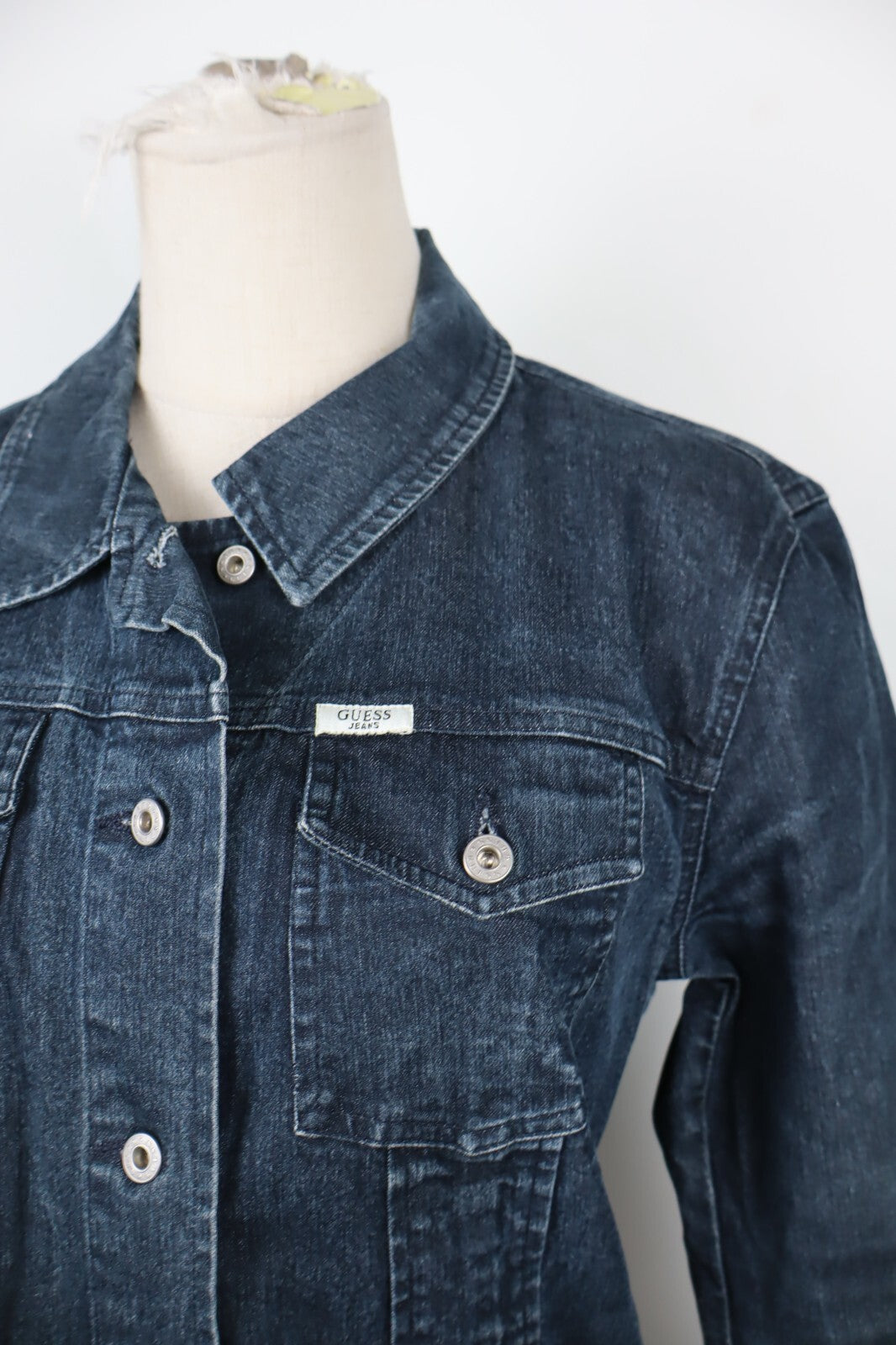 GUESS GIUBBINO JEANS DENIM DONNA Tg M WOMAN CASUAL VINTAGE JACKET COTONE COTTON