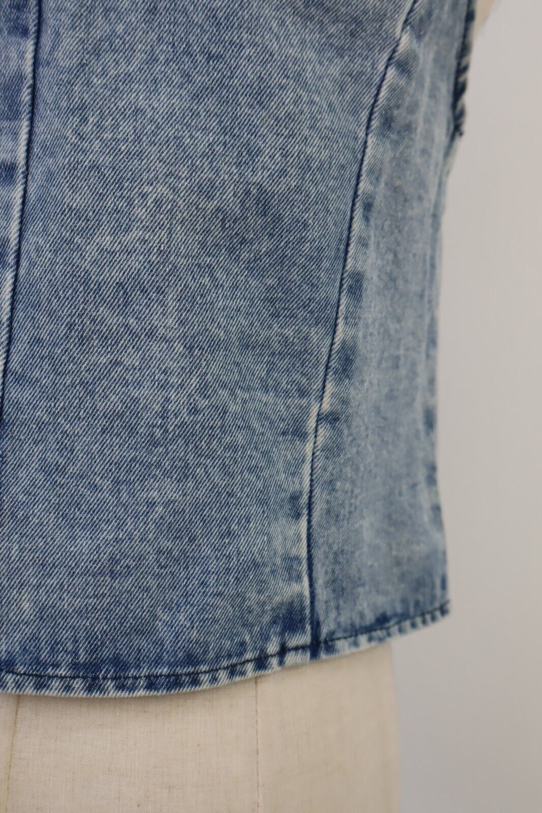 GIUBBINO JEANS GILLET SMANICATO DONNA M JACKET DENIM GRUNGE 90'MUSIC Y2K 2000'S