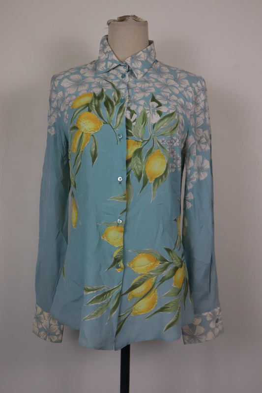 BLUMARINE CAMICIA MANICA LUNGA DONNA TG 42 WOMAN SHIRT CASUAL VINTAGE SETA