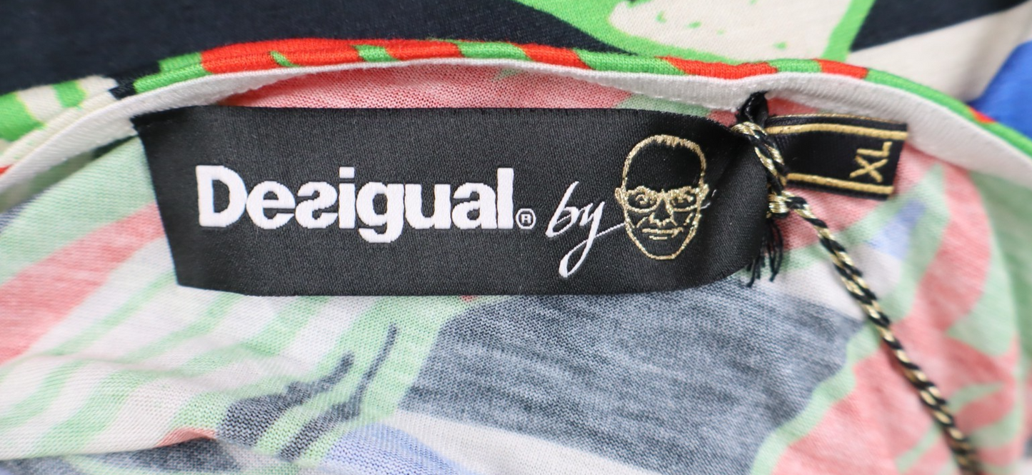 DESIGUAL MAGLIA BLUSA DONNA TG. XL WOMAN CASUAL VINTAGE T-SHIRT  CON TAG