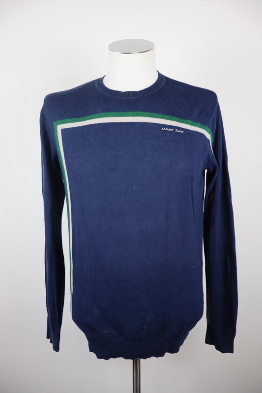 AJ ARMANI JEANS MAGLIONE UOMO M MAN SWEATER CASUAL VINTAGE LANA CASHMERE COTONE